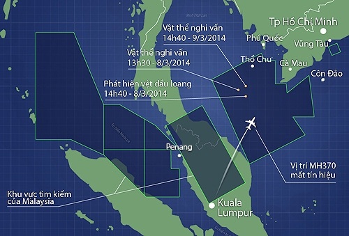 Diễn biến hoạt động tìm kiếm tàu bay MAS370